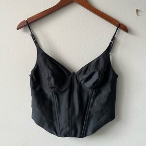 Black Satin Corset Top